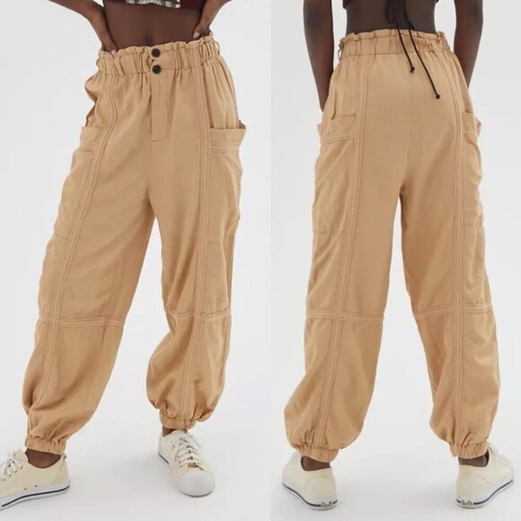 Urban Outfitters Pants - Urban Outfitters Isla Slouchy Linen Blend Jogger Pants Size XL